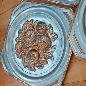 Vintage Tin Ceiling Tile Floral Farmhouse Wall Decor